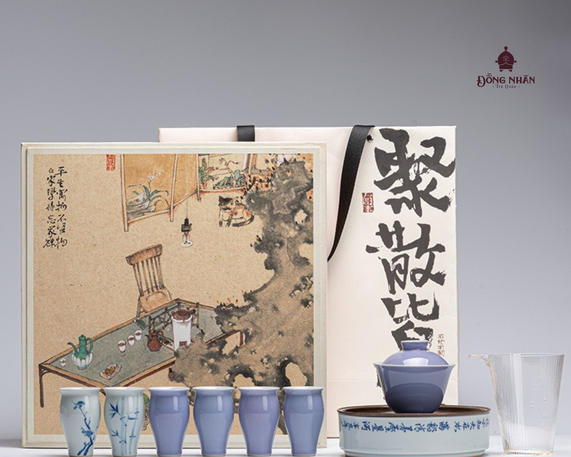 Bộ Chén Khải Cao Cấp - Màu Tím