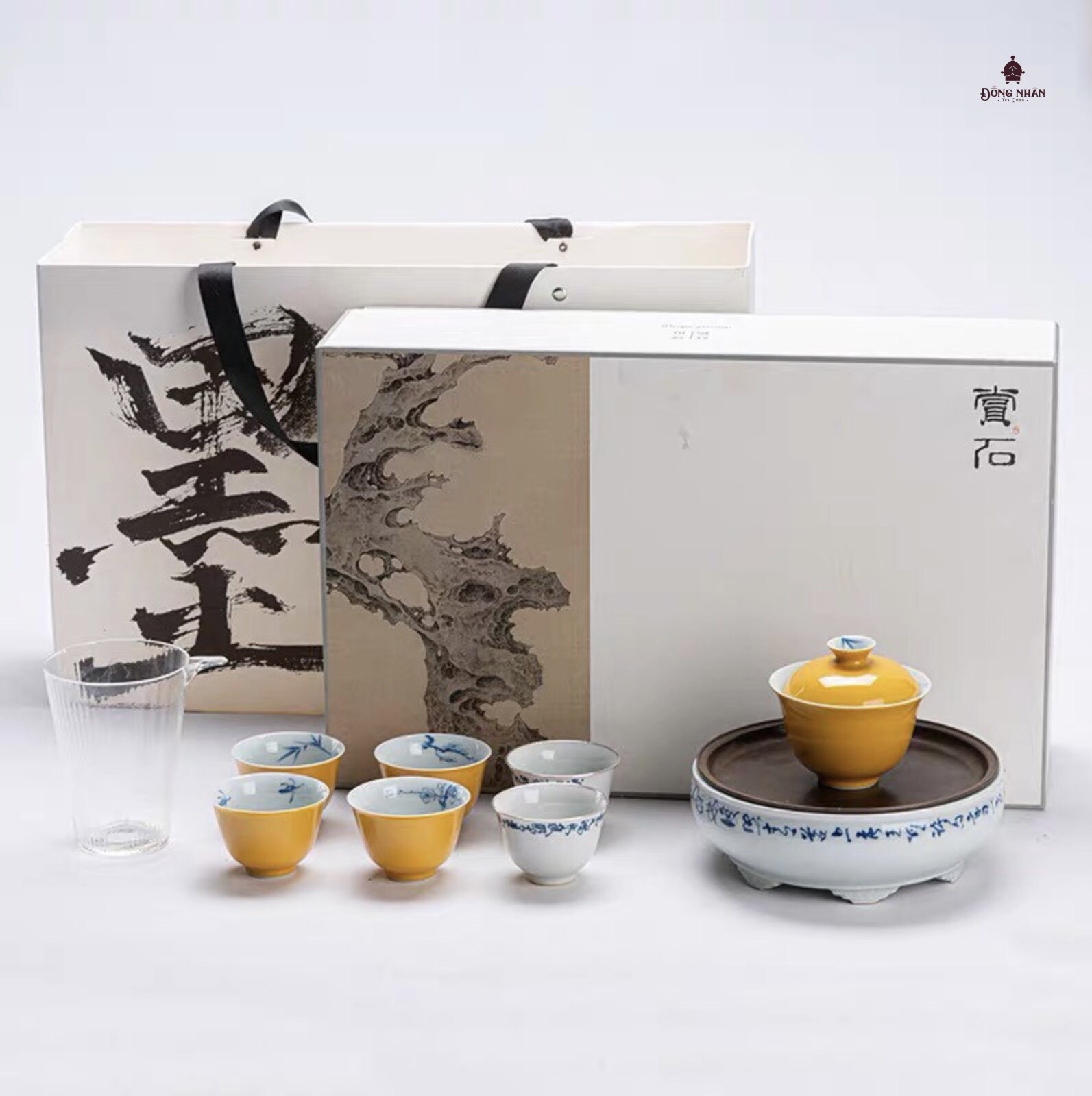 Bộ Chén Khải Cao Cấp - Màu Vàng