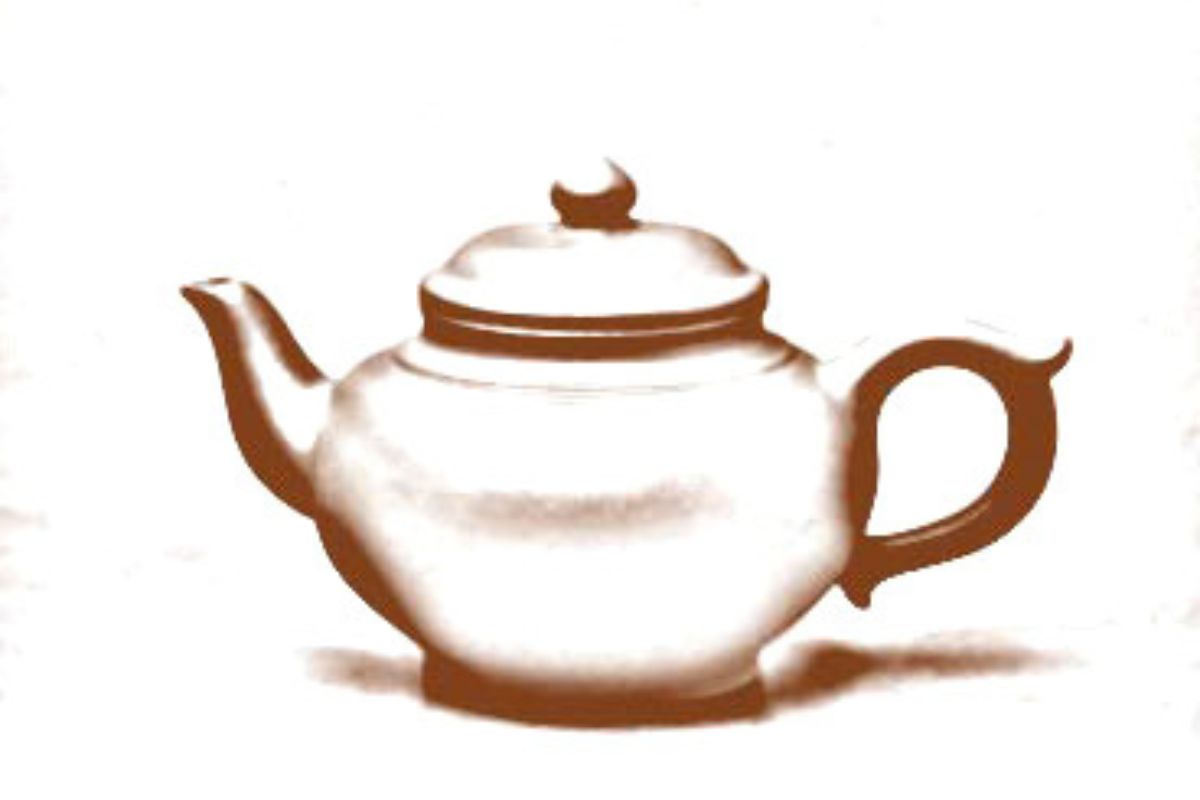 vẽ ấm pha trà